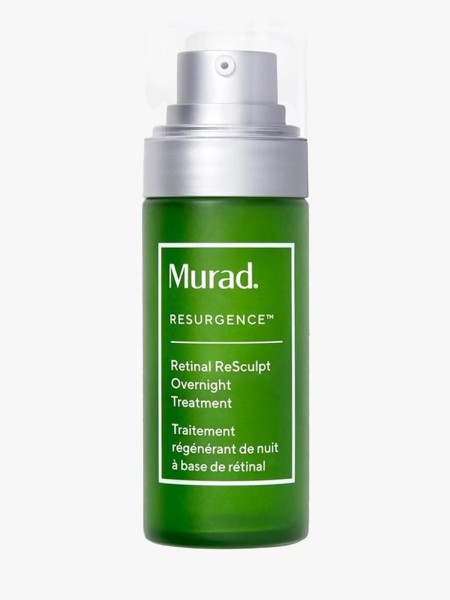 Murad Retinal ReSculpt Overnight Treatment in branded component on a light gray background