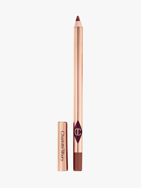 Charlotte Tilbury Lip Cheat in Foxy Brown in branded component on a light gray background