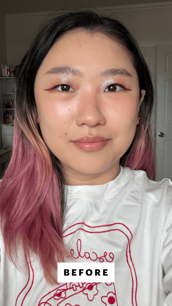Han before applying the Chanel Lip Liner in Berry Eadem Le Chouchou in Bissap Glaze Combo