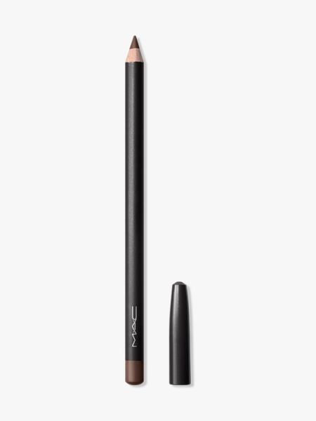 Mac Lip Liner Pencil in Chestnut black and brown lip liner pencil on light gray background